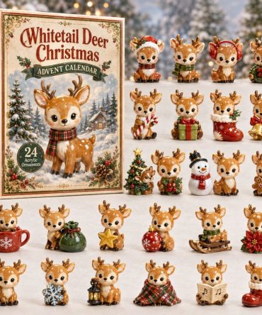 2026 Whitetail Deer Christmas Countdown - 24-Day Festive Advent Calendar With Deer Acrylic Charms, Perfect Holiday Decor & Gift For Outdoorsy Folks