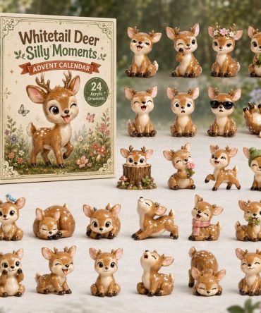 Playful Whitetail Deer 2026 Advent Set — 24 Silly Acrylic Charms, Daily Deer Moments For Holiday Decor & Gifts For Outdoorsy Fans