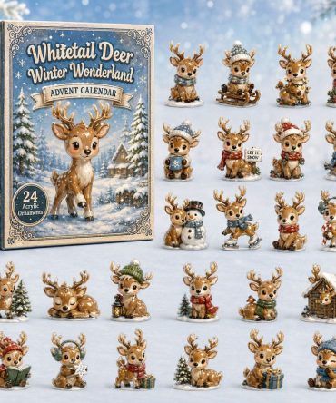2026 Whitetail Deer Winter Wonderland Countdown — 24 Acrylic Charms Advent, Festive Deer Ornaments & Christmas Gift Idea