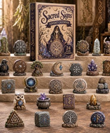Wiccan Sacred Signs Charm Advent - 24 Acrylic Pagan Symbols Countdown Calendar, Ritual & Spiritual Gift 2026