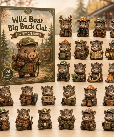 2026 Big Buck Club Wild Boar Countdown - 24-Day Collector'S Advent Calendar With Acrylic Trophy Charms, Perfect Gift For Hunting Enthusiasts