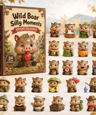 Silly Wild Boar 2026 Advent Calendar — 24 Funny Acrylic Charms, Daily Countdown For Animal Lovers, Unique Holiday Gift