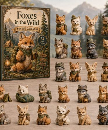 2026 Wild Fox Adventure 24-Day Countdown - Wooden Adventure Fox Charms Advent Calendar, Outdoor-Themed Holiday Gift For Kids