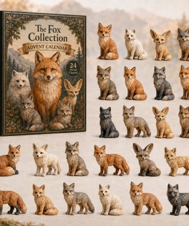 2026 Wild Fox Kingdom 24-Day Holiday Countdown - Handcrafted Wooden Fox Kingdom Charms Advent Set, Collectible Gift