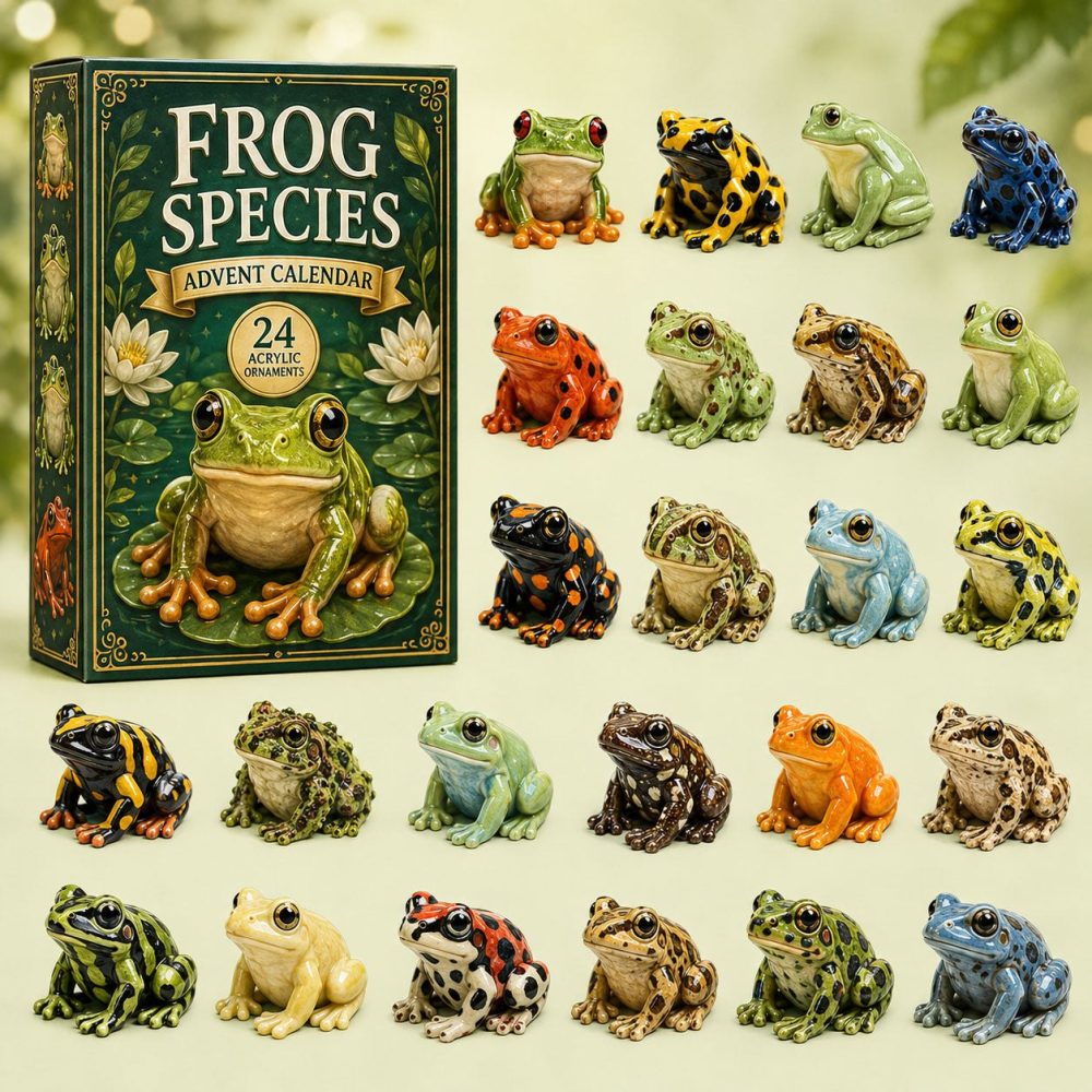 Charming Wild Frog 2026 24-Day Acrylic Charm Countdown — Cute Amphibian Collector Gift & Daily Reveal Calendar