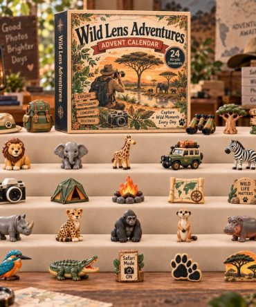 Wild Lens Adventures 24-Day Photography Countdown 2026 — 24 Acrylic Camera & Nature Charms, Gift For Photographers
