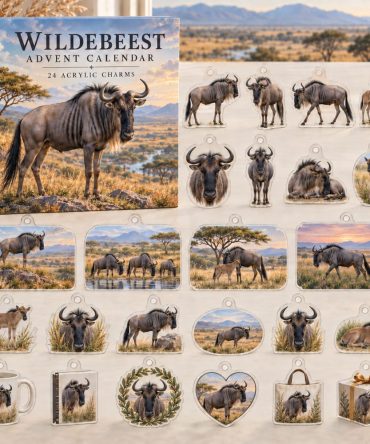 24-Day Wildebeest Holiday Countdown — Safari Acrylic Charm Advent, Wildebeest Collectible Set For Kids & Nature Lovers