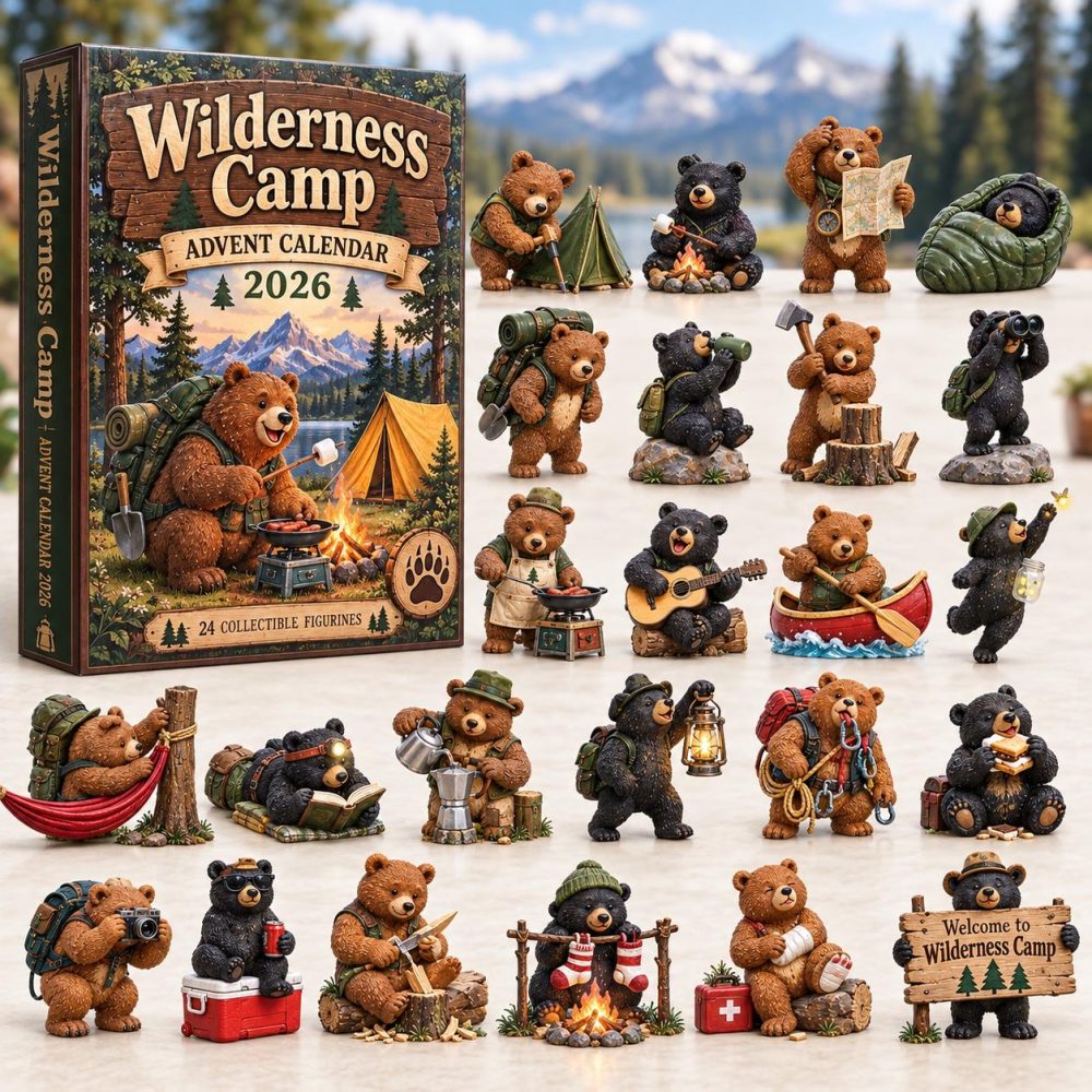 Wilderness Camp 2026 Advent Calendar - 24 Acrylic Charms, Outdoor Adventure Ornaments & Family Holiday Countdown