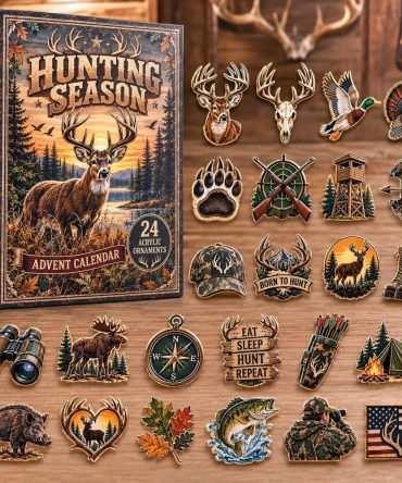Wilderness Hunt Season 2026 24-Day Acrylic Charm Reveal — Rustic Outdoor Themed Gift Calendar For Hunters & Collectors