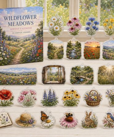 24-Day Wildflower Charm Countdown Advent — Acrylic Floral Charm Set For Nature Lovers, Holiday Gift & Collectible Stocking Stuffer