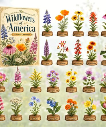 Wildflowers Of America 2026 Collector’S 24-Day Acrylic Charm Reveal — Botanical Keepsake Gift Set For Garden Lovers