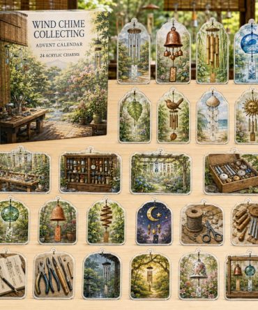 24-Day Wind Chime Collector Charm Advent — Acrylic Mini Wind Chime Charms Set For Garden Lovers, Patio Decor & Giftable Countdown