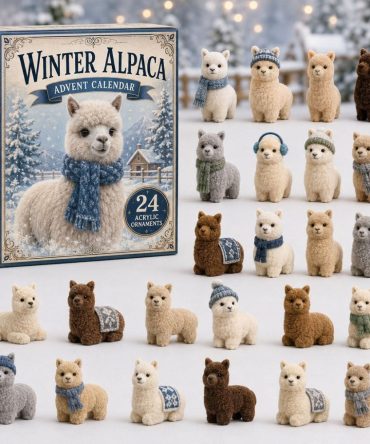 Cozy Winter Alpaca Advent Calendar 2026 — 24-Day Acrylic Charm Countdown With Cute Alpaca Charms, Unique Holiday Gift
