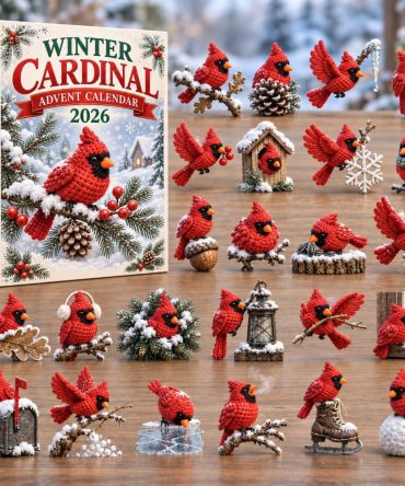 2026 Winter Cardinal Holiday Countdown Calendar — 24 Acrylic Charms, Festive Bird-Themed Gift & Mantel Decor