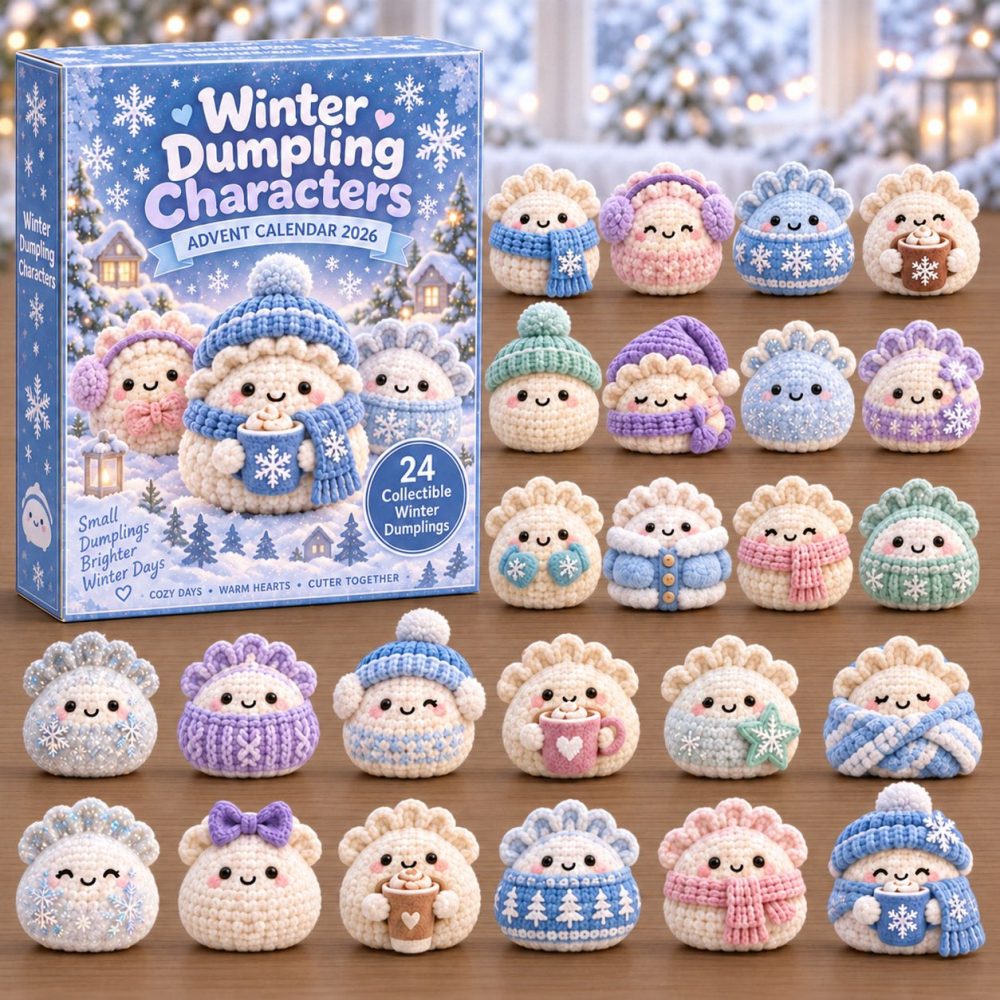 Winter Dumpling 2026 Advent Countdown — 24-Day Squishy & Acrylic Charm Calendar, Cute Holiday Gift For Kids