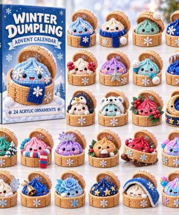 Limited Edition 2026 Snowflake Dumpling Countdown Calendar — 24 Acrylic Charms, Holiday Decor & Gift Set