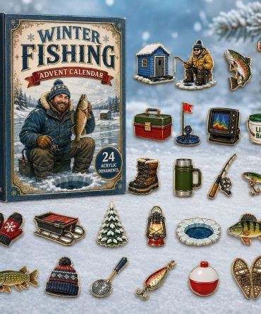 Winter Fishing 2026 Advent Calendar — 24-Day Acrylic Charm Countdown With Fishing Lures & Fish Charms, Gifts For Anglers