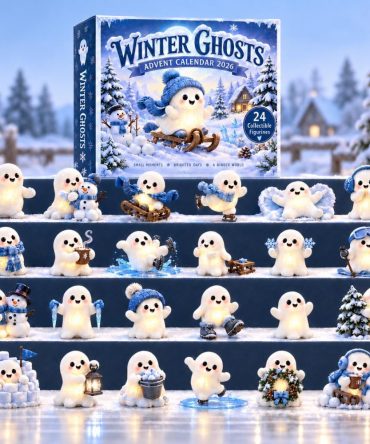 Winter Ghost 2026 Advent Calendar - 24 Acrylic Charms, Spooky-Festive Ornaments & Unique Holiday Countdown