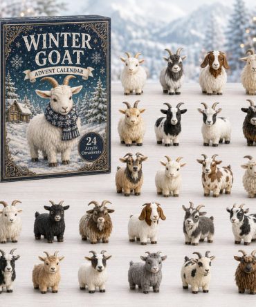 Winter Goat Holiday Charm Advent - 24 Acrylic Farm Animal Charms Seasonal Countdown, Rustic Christmas Gift 2026