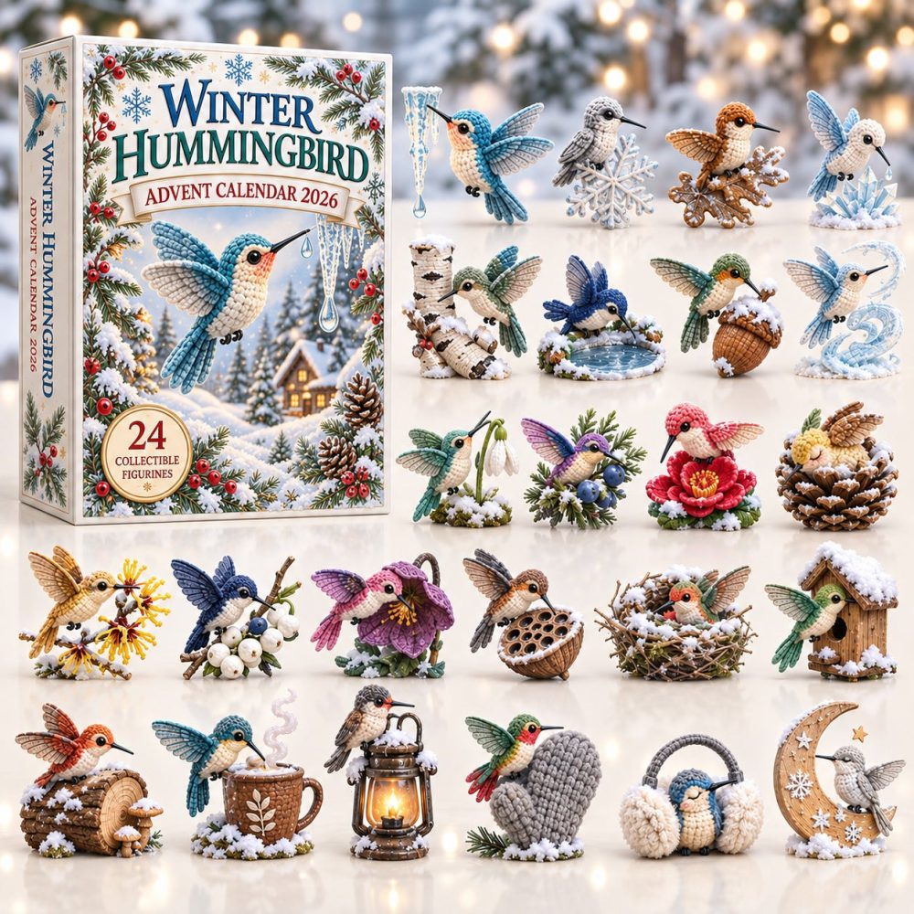 Winter Hummingbird Advent Calendar, 24 Nature Acrylic Charms, Hummingbird Holiday Countdown With Tiny Ornaments, Perfect Seasonal Gift 2026
