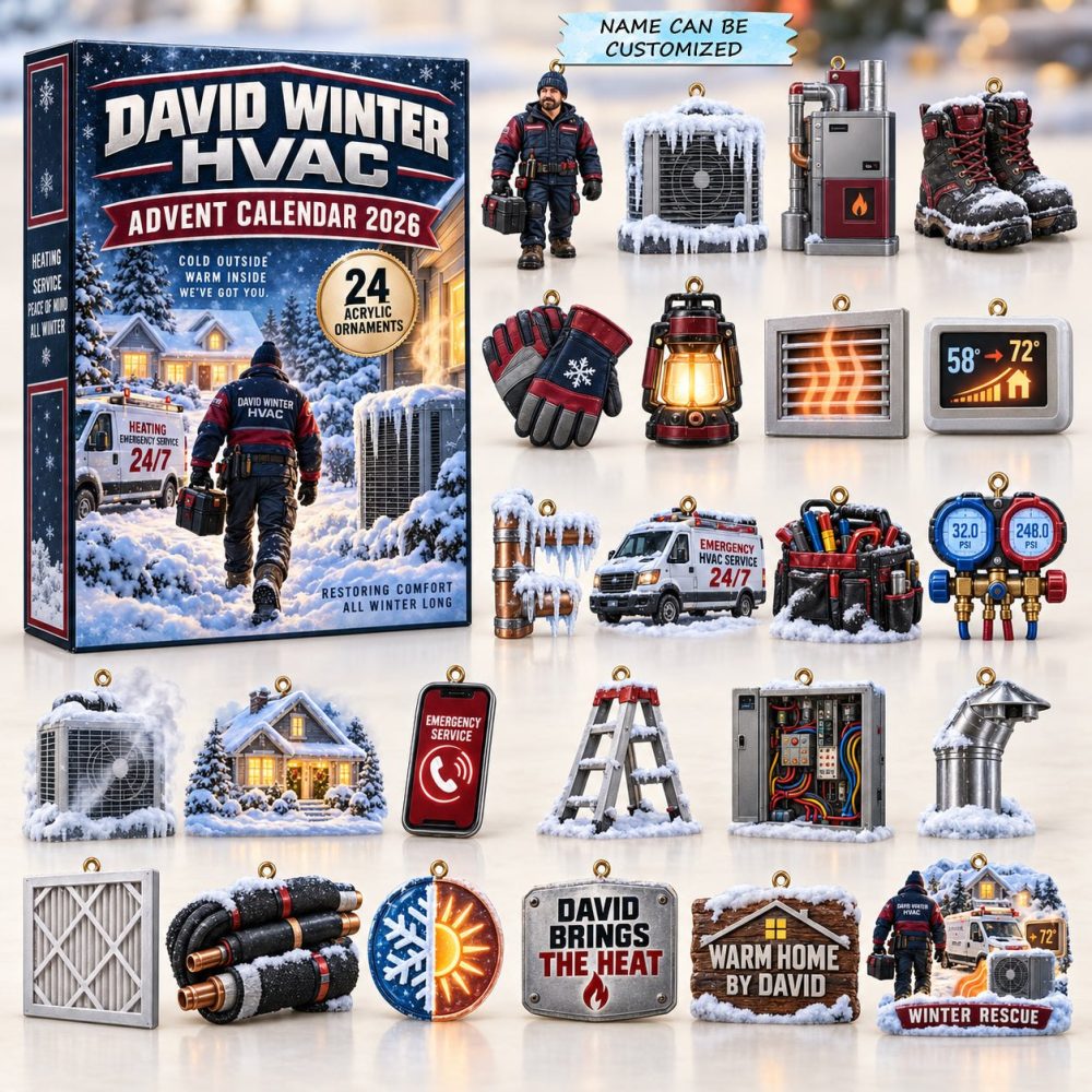 Winter Hvac 2026 Seasonal Technician Countdown — 24 Acrylic Charms, Cozy Trades Gifts & Practical Tools For Hvac Pros