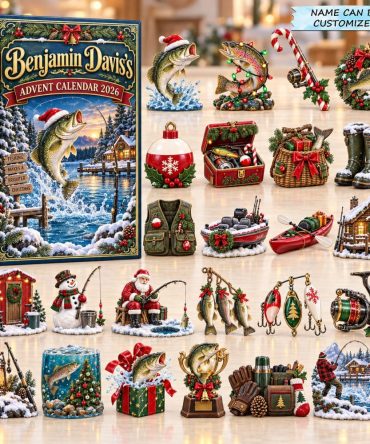 24-Day Winter Lake Fishing Advent With Acrylic Charms — Cozy Angler Holiday Countdown, Lake Fish Collectibles & Giftable Packaging