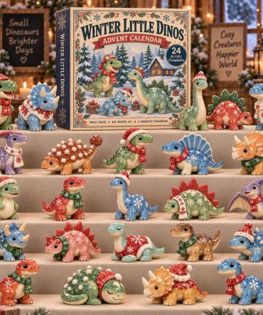 Winter Little Dinos Advent Calendar 2026 — 24-Day Dinosaur Acrylic Charm Countdown, Cute Winter Dino Collectibles