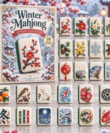 Winter Mahjong 24-Day Advent Calendar 2026 — Acrylic Tile & Symbol Charms, Festive Countdown For Mahjong Players & Collectors