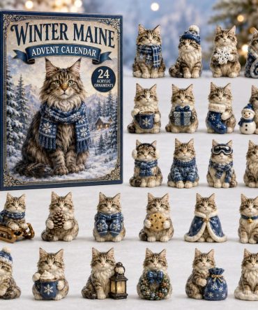 Winter Maine Coon 2026 Advent Calendar — 24-Day Acrylic Charm Countdown With Majestic Maine Coon Cat Charms