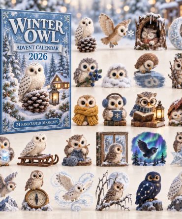 Winter Owl Holiday Countdown Calendar — 24 Acrylic Owl Charms, Woodland-Themed Advent Display & Gift For Owl Lovers 2026