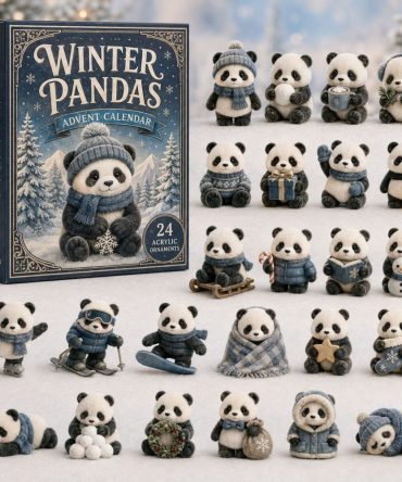 Winter Panda Advent Calendar 2026 — 24-Day Acrylic Charm Countdown, Cute Panda Holiday Gift & Seasonal Decor