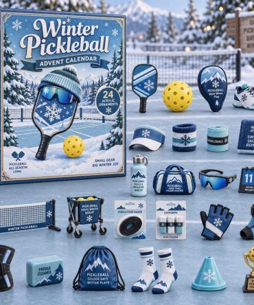 Winter Pickleball 24-Day Advent Calendar 2026 — Acrylic Paddle & Ball Charms, Festive Countdown Gift For Pickleball Fans & Players