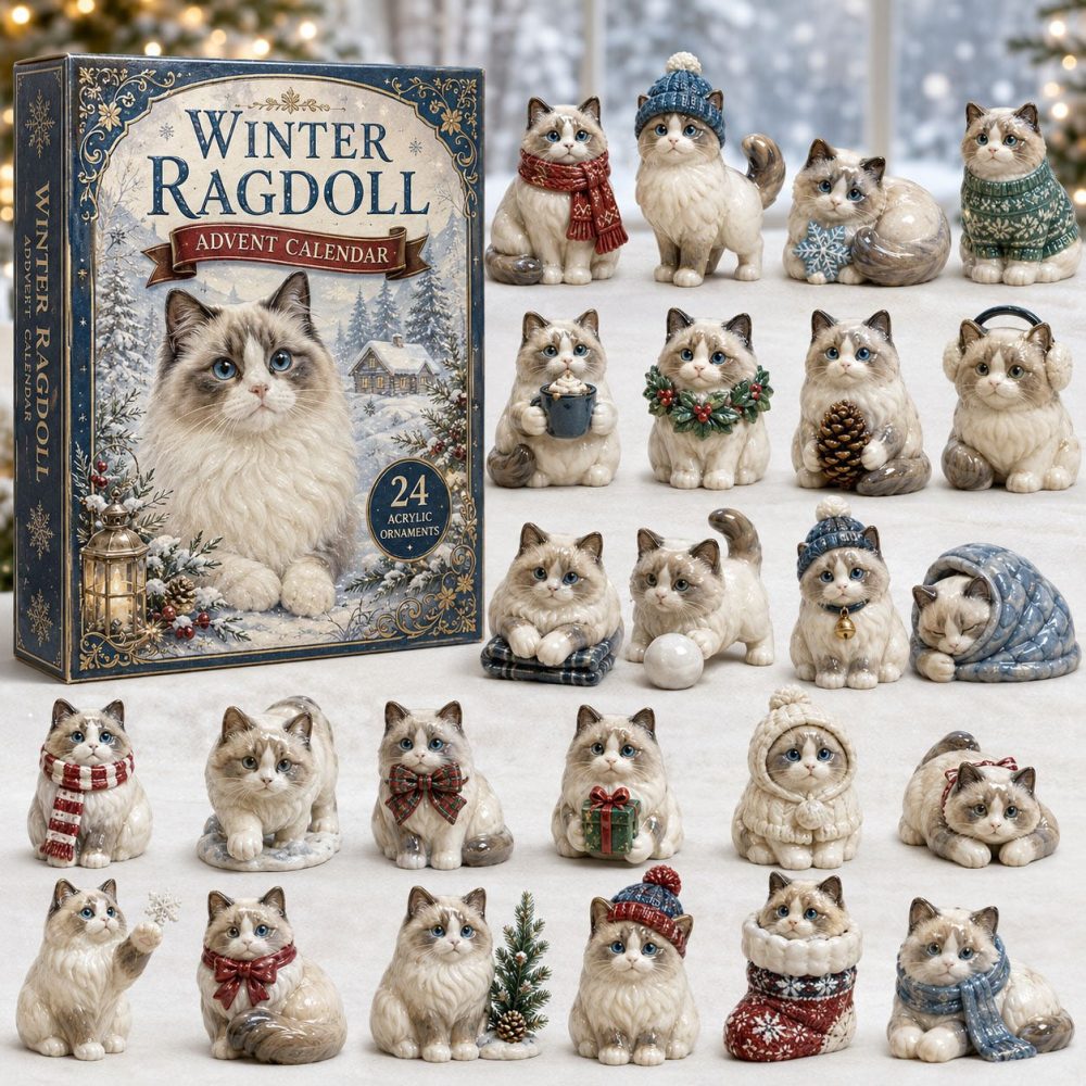 2026 Winter Ragdoll Cat Advent Calendar — 24-Day Acrylic Charm Countdown With Adorable Ragdoll Charms For Cat Lovers