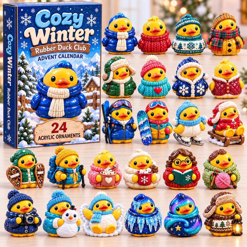 Cozy Winter Rubber Duck Advent Calendar — 24 Cute Acrylic Duck Charms, Warm Holiday Countdown & Collector'S Gift 2026