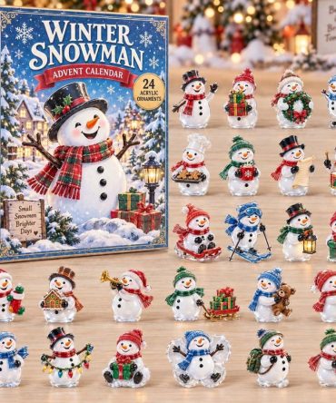 Winter Snowman 2026 Advent Calendar — 24-Day Christmas Countdown With 24 Cute Acrylic Snowman Charms, Family-Friendly Holiday Decor & Gift