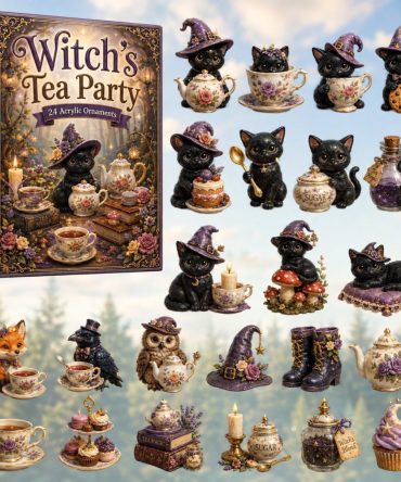 Witch Tea Party Advent Calendar 2026 - 24 Acrylic Charms, Mini Teacups & Magical Trinkets, Charming Countdown Gift For Witchy Friends