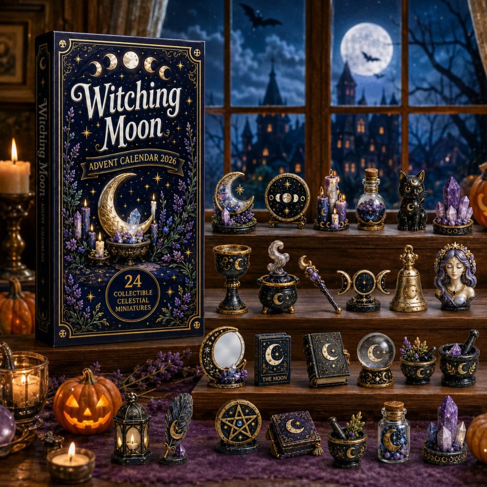 Witching Moon 24-Day Advent Calendar 2026 — Moon & Magic Acrylic Charms For Mystical Holiday Countdown