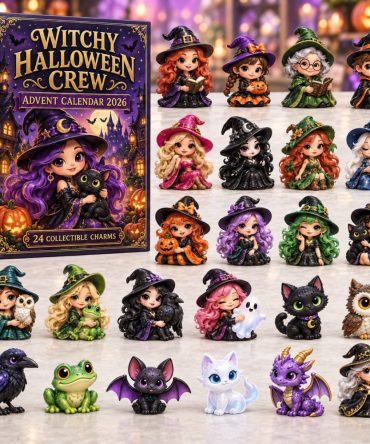 2026 Witchy Halloween Crew Countdown — 24 Charming Acrylic Witches & Magic Icons For A Fun Halloween Lead-Up, Decor & Gift-Ready Set