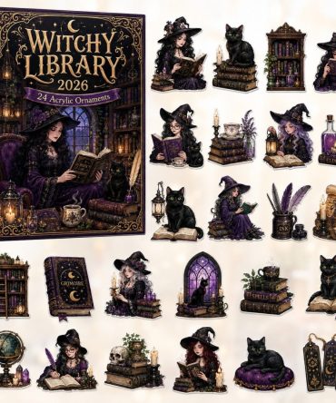Enchanted Witch Library Advent Calendar 2026 - 24 Acrylic Charms, Spellbook Miniatures & Cozy Occult Countdown Gift For Witchy Souls