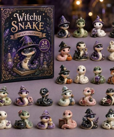 Witchy Snake Holiday Countdown 2026 — 24-Day Acrylic Charm Advent With Mystical Snake Designs, Ideal Witch Gifts
