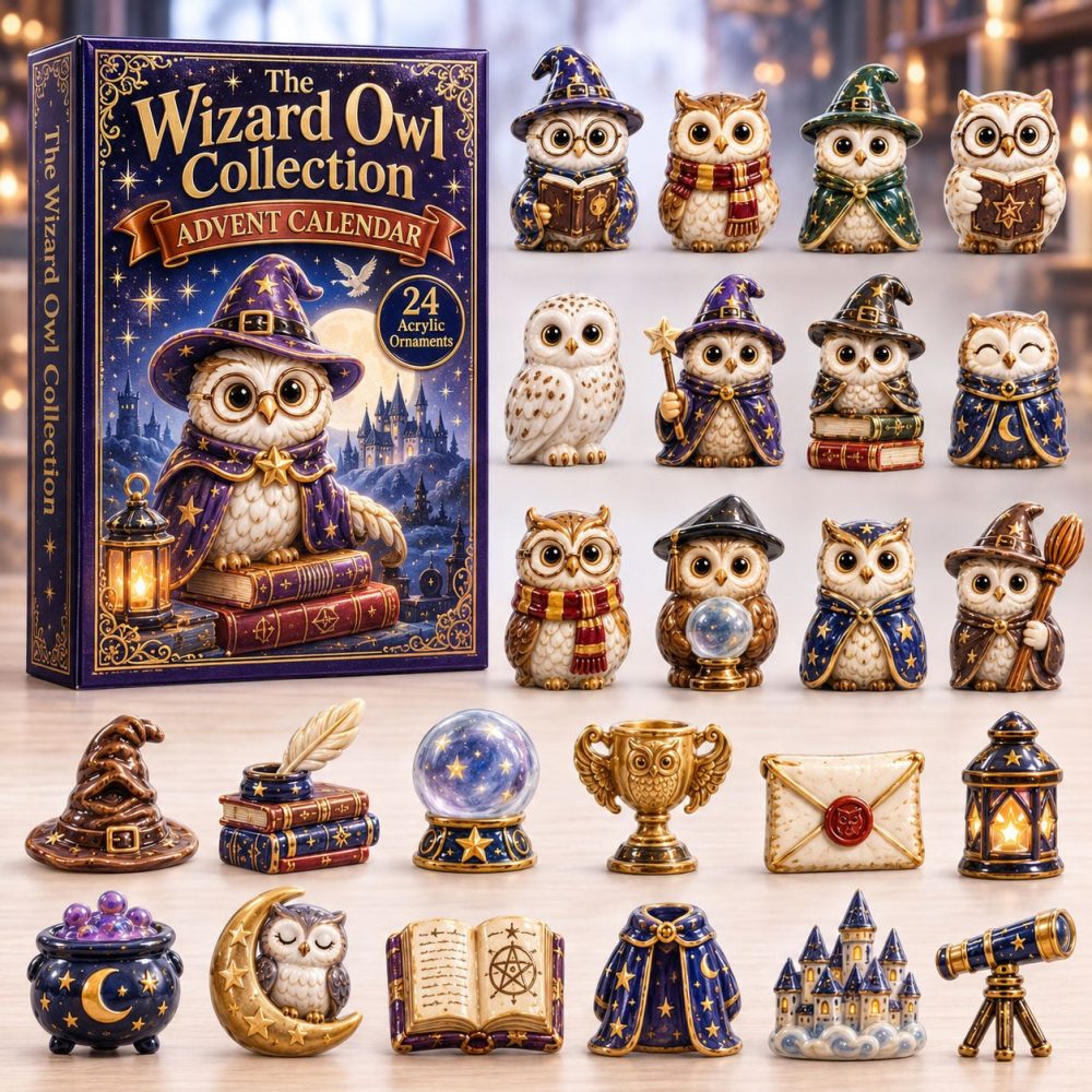 Wizard Owl 2026 Advent Calendar — 24-Day Magical Acrylic Charm Countdown With Enchanted Owl Designs For Fantasy Fans