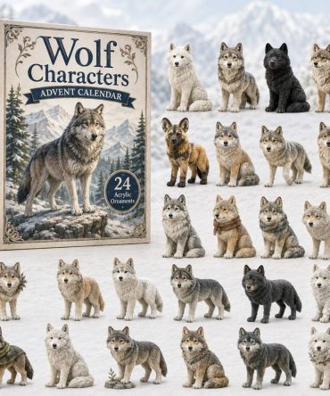 2026 Wolf Character Advent Calendar — 24-Day Acrylic Charm Countdown With Cute Wolf Icons, Perfect Stocking Stuffer