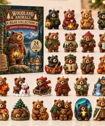 Limited Edition 2026 Woodland Bear Holiday Countdown — 24-Day Acrylic Charm Calendar With Cute Forest Animals & Gift-Ready Packaging