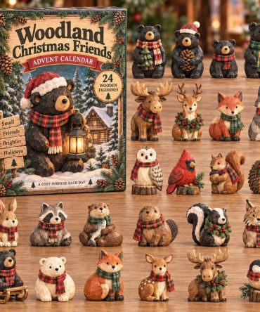 Lantern Bear Woodland Christmas 2026 Advent Calendar — 24-Day Countdown Featuring 24 Acrylic Charms, Cozy Lantern-Themed Holiday Gift