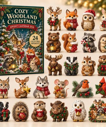Woodland Christmas Advent Calendar 2026 - 24-Day Rustic Forest Countdown With Acrylic Animal Charms, Cozy Holiday Decor