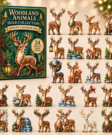Woodland Deer 2026 Advent Calendar - 24-Day Gentle Forest Countdown With Acrylic Charms, Rustic Kids Holiday Gift