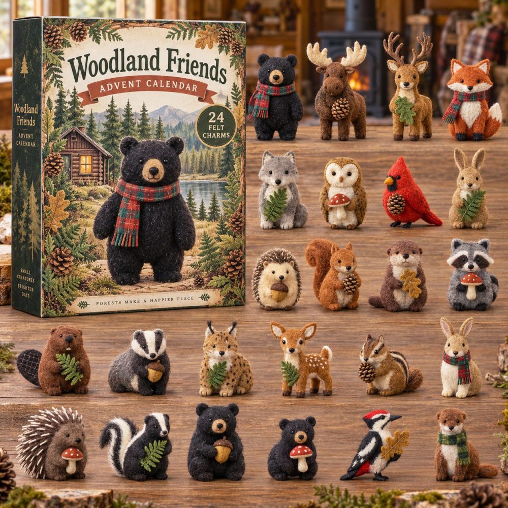 2026 Woodland Friends Advent Calendar — 24-Day Holiday Countdown With 24 Charming Acrylic Characters, Perfect Family Gift & Shelf Decor