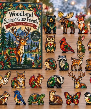 2026 Woodland Glass Friends Holiday Countdown — 24-Day Advent Calendar With 24 Acrylic Collectible Charms, Rustic Glass-Themed Seasonal Gift