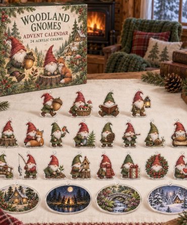 Charming 24-Day Woodland Gnomes Countdown — 24 Acrylic Gnome Ornaments For Holiday Surprises, Collectors & Diy Jewelry Crafts