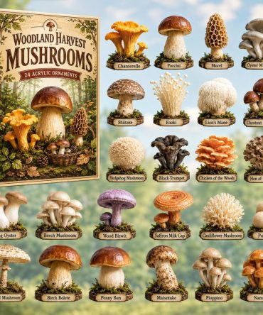 Woodland Harvest Mushrooms Advent Calendar 2026 — 24-Day Acrylic Charm Countdown, Cozy Foraging & Fall Decor Gift